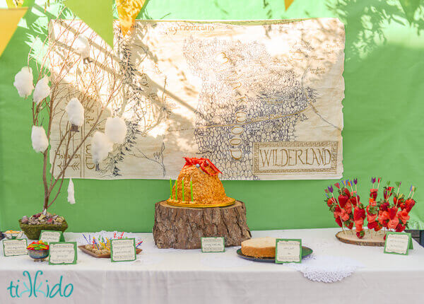 Lord of the Rings birthday party dessert table