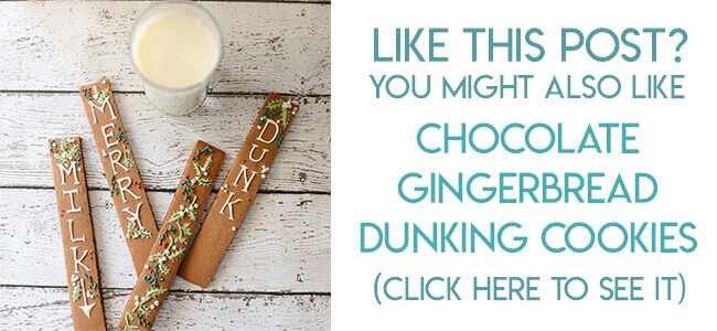 Navigational image leading reader to chocolate gingerbread dunking cookies