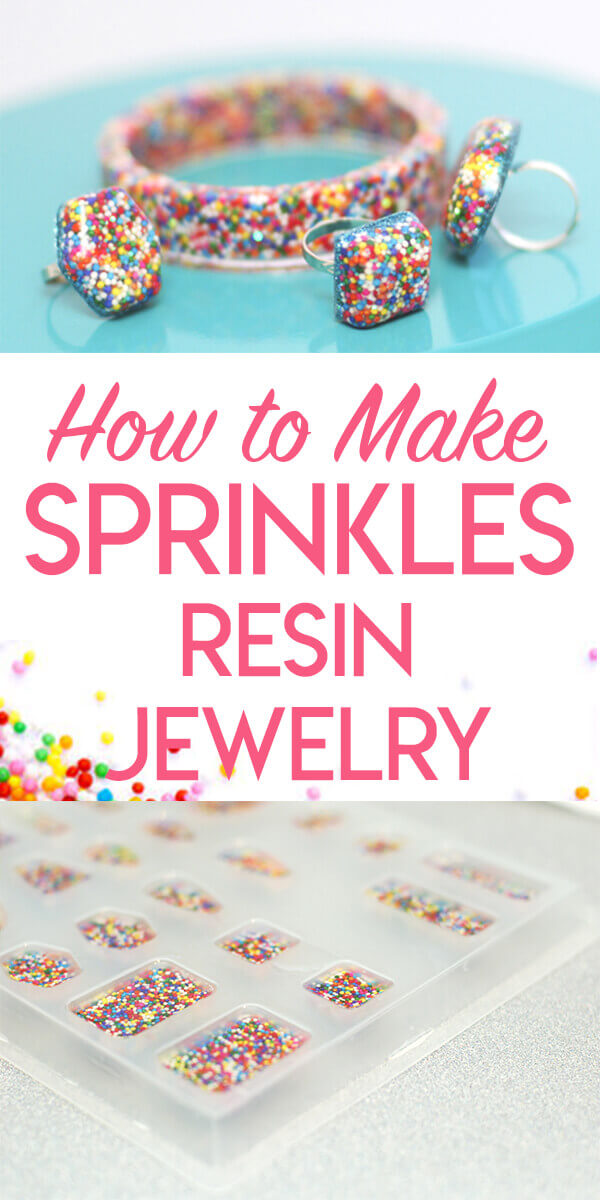 Resin Jewelry How to Make resin jewelry tutorial featuring resin jewelry full of real sprinkles.
